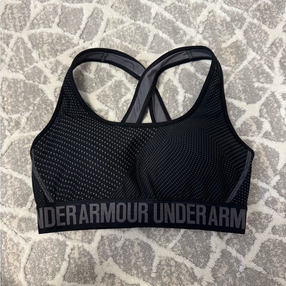 Under Armour Black and Gray Pattern Sports Bra